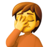 Osoba trzymająca się za czoło - Facebook