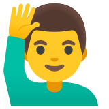 Mężczyzna podnoszący rękę - Noto Color Emoji