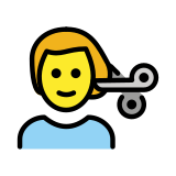 Mężczyzna podczas strzyżenia - OpenMoji