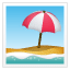 Plaża i parasol przeciwsłoneczny U+1F3D6