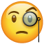 Monokl emotikona U+1F9D0 Monokl emotikona U+1F9D0