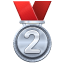 Drugie miejsce medal U+1F948