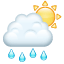 Słońce i deszcz Smiley U+1F326 Słońce i deszcz Smiley U+1F326